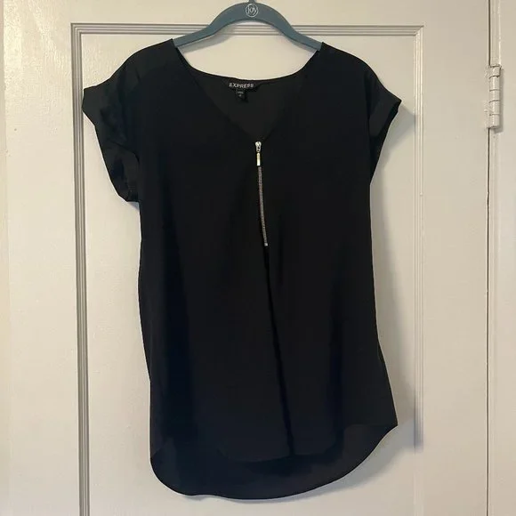 Top Femme Express Noir - Taille S - Dos Fermé Par Zip - Sans Manches - Occasion Très Bon état